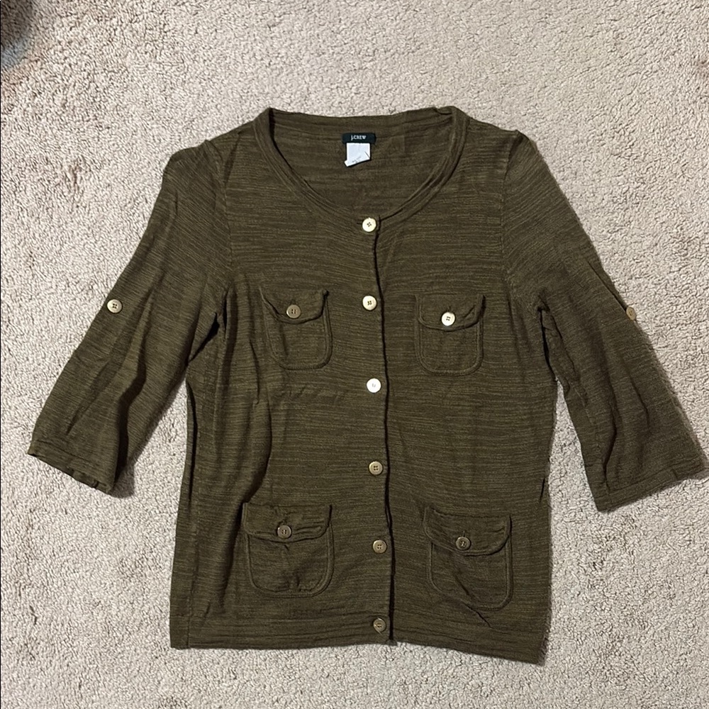 J.Crew Olive Green Cardigan (vintage)